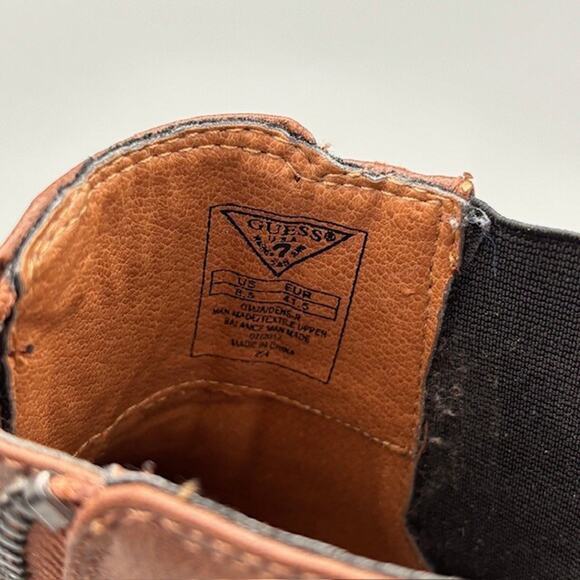 EUC Mens sz. 8.5 brown Guess ankle chelsea boots w/zipper NO ORIGINAL PACKAGING - Picture 10 of 16